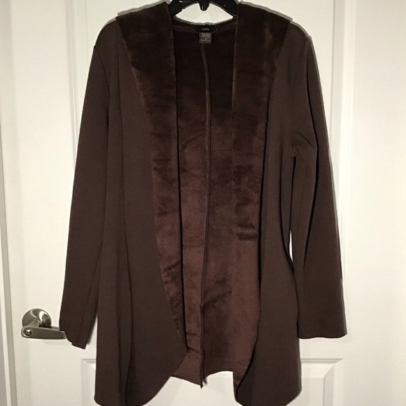 Rain Jackets & Blazers - Chic Brown Hooded Women's Cape Size M
